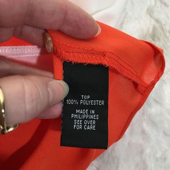 IZ Byer Women's V-Neck Collared Colorblock Semi-sheer Blouse tunic medium - Picture 10 of 10